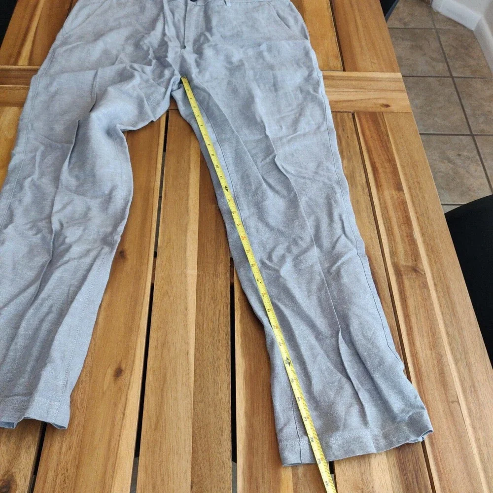 Banana Republic linen Mens Dress Pants Kentfield Gray Size 34 Inseam